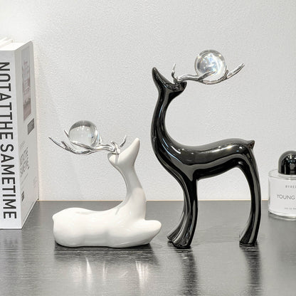 Crystal ball deer ornaments