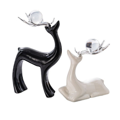 Crystal ball deer ornaments