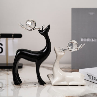 Crystal ball deer ornaments