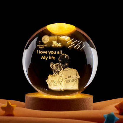 Crystal Ball Night Light with 3D Laser Carving