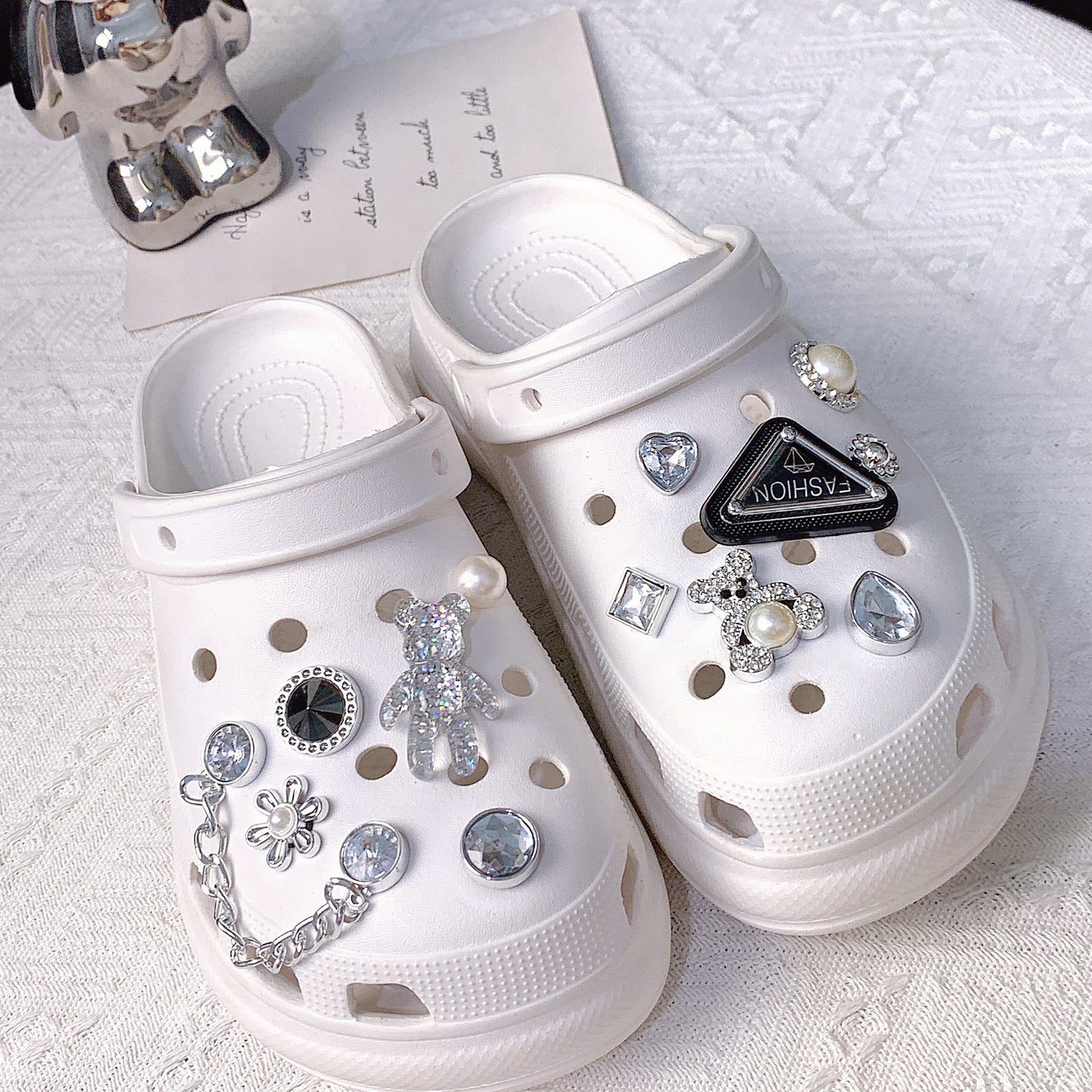 Crystal Bear Shoe Buckles