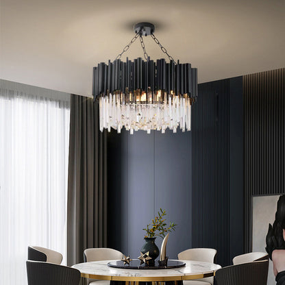 Crystal Chandelier with Stainless Steel Frame