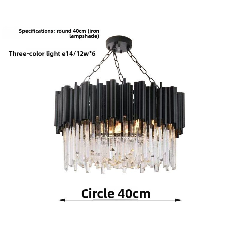 Crystal Chandelier with Stainless Steel Frame