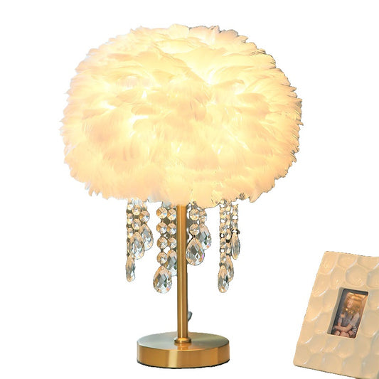 Crystal Feather Table Lamp