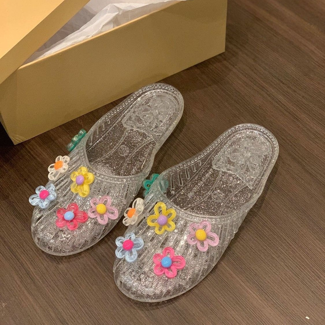 Crystal Flat Sandals for Women