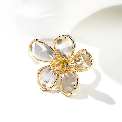 Crystal flower ring