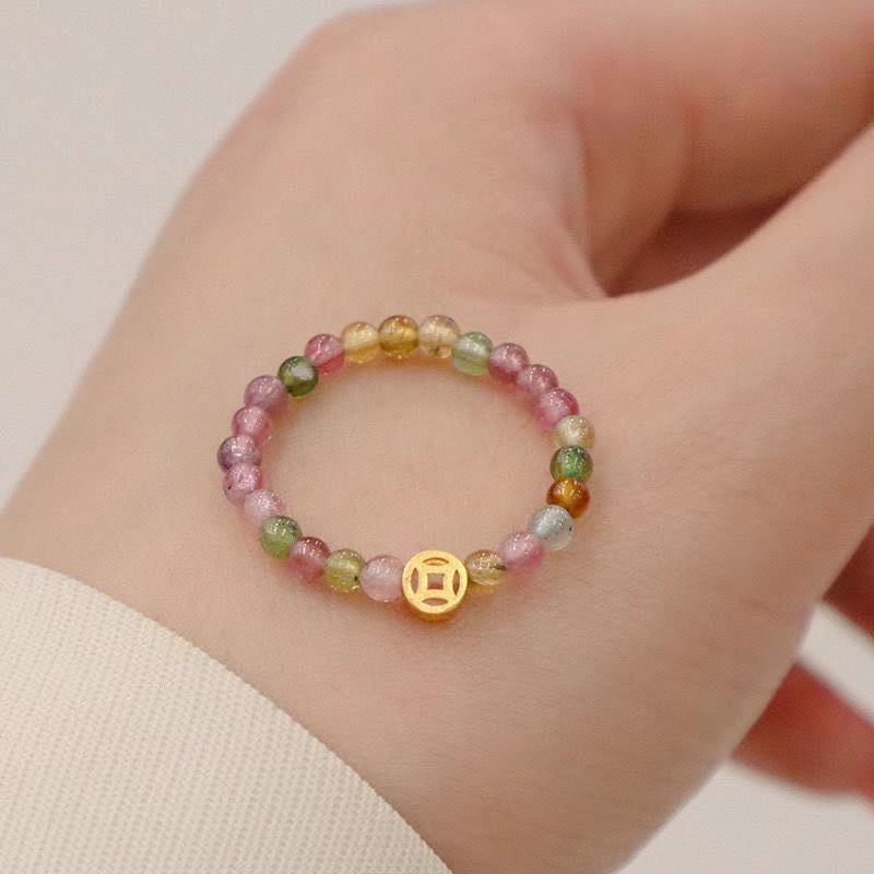 Crystal Geometric Stone Ring