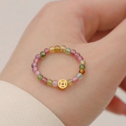 Crystal Geometric Stone Ring