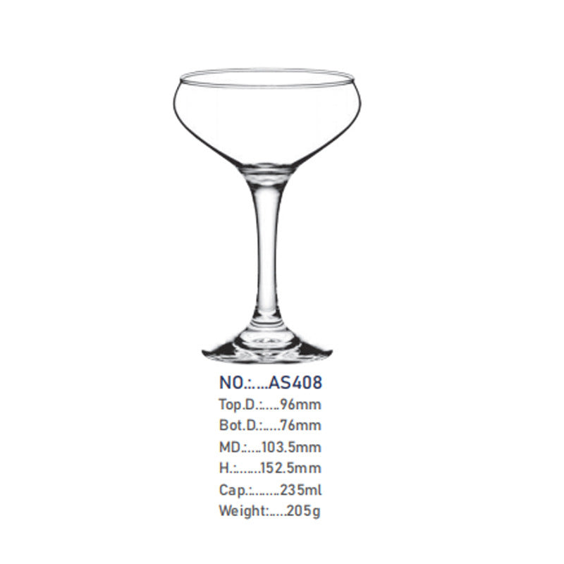 Crystal glass cocktail glass