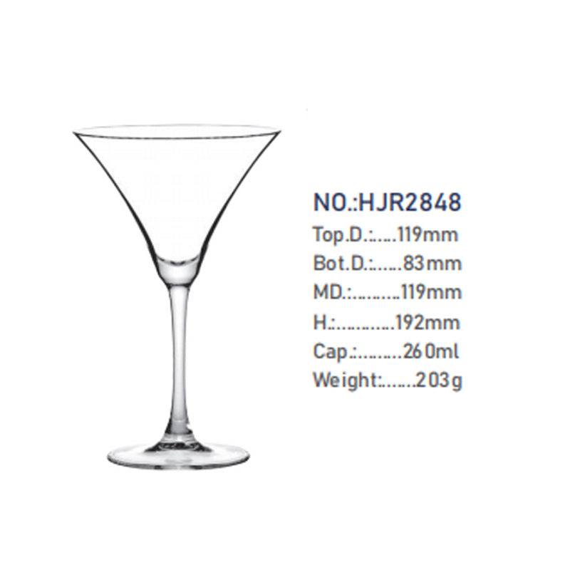 Crystal glass cocktail glass
