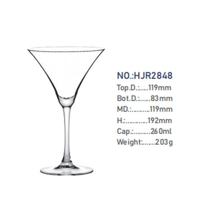 Crystal glass cocktail glass