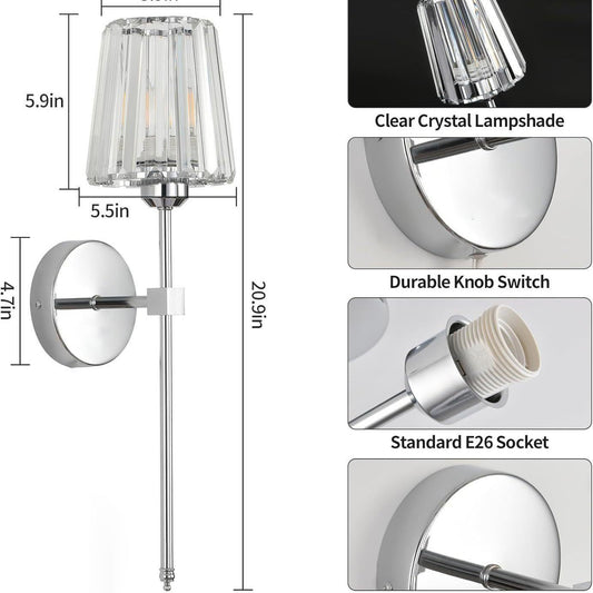 Crystal glass wall lamp