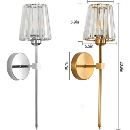 Crystal glass wall lamp