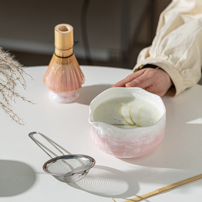 Crystal Glaze Matcha Bowl and Whisk Set