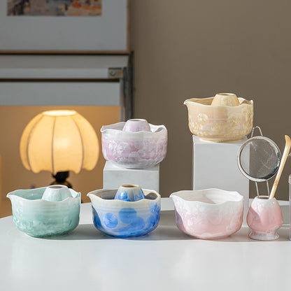 Crystal Glaze Matcha Bowl and Whisk Set