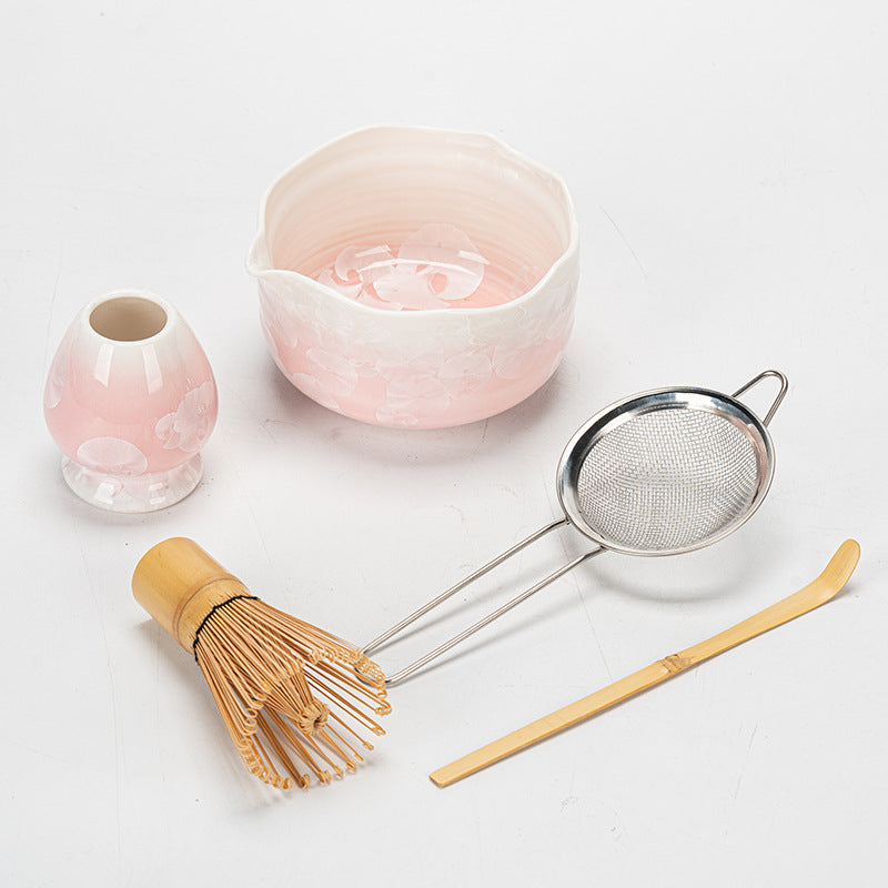 Crystal Glaze Matcha Bowl and Whisk Set