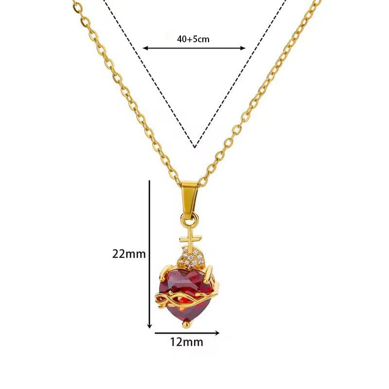 Crystal Heart Pendant Necklace