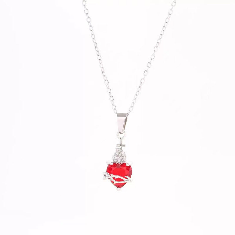 Crystal Heart Pendant Necklace