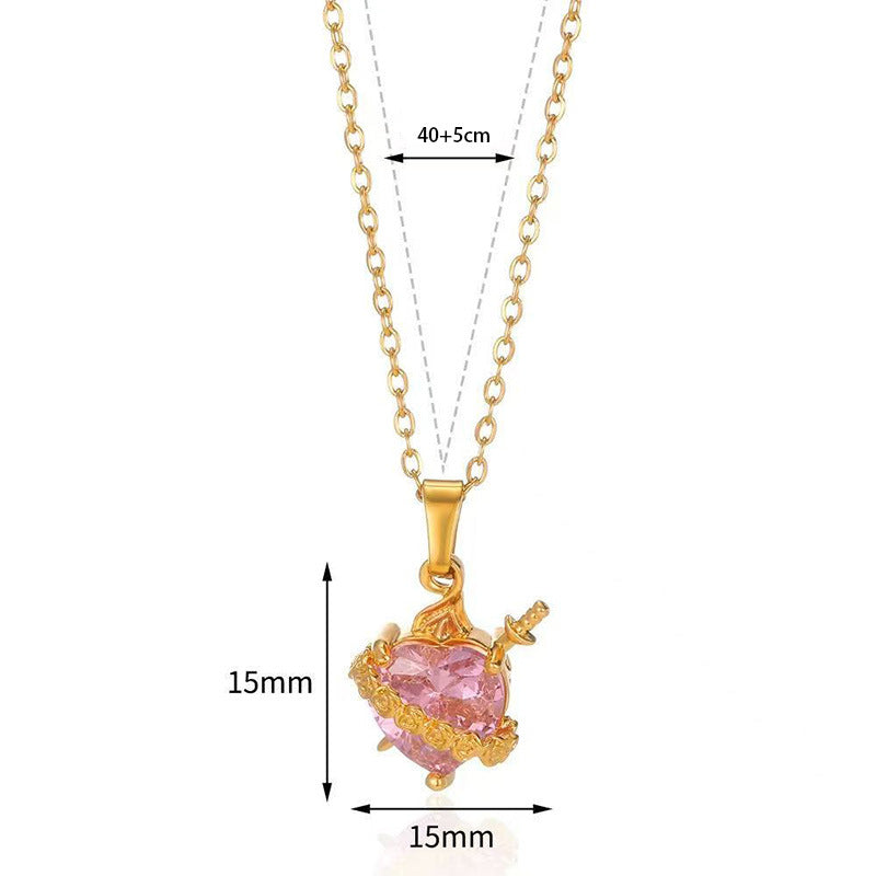 Crystal Heart Pendant Necklace