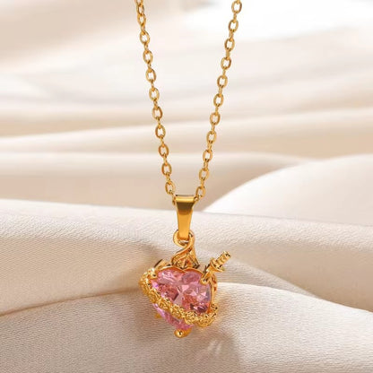 Crystal Heart Pendant Necklace