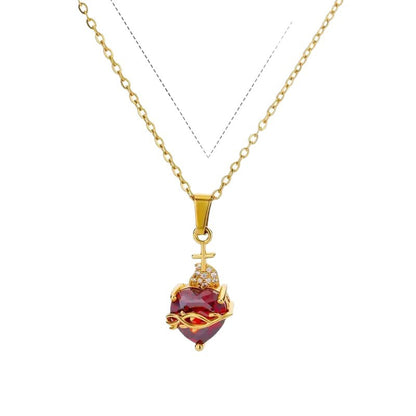 Crystal Heart Pendant Necklace