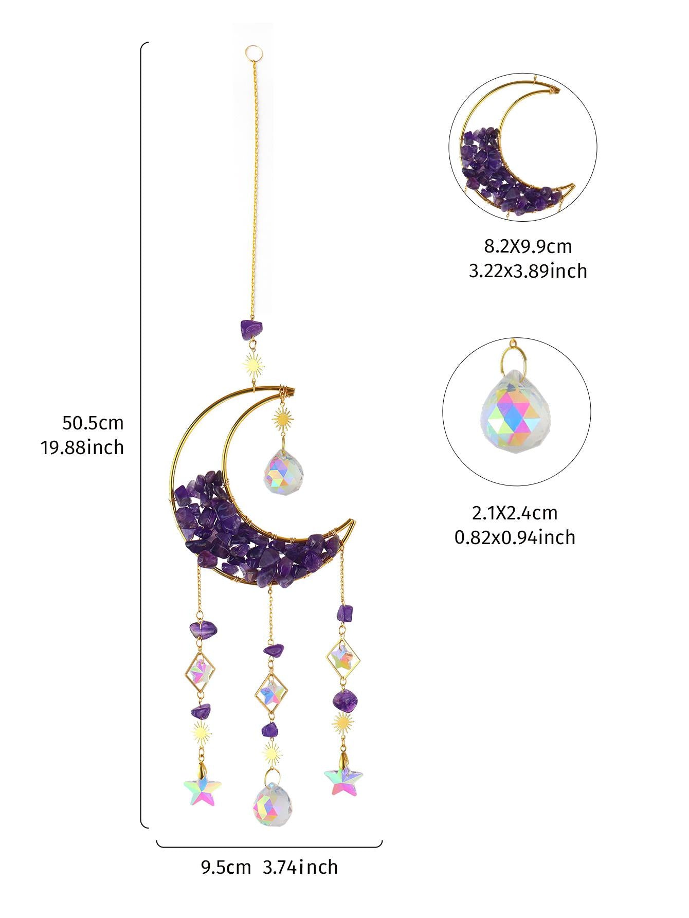 crystal moon pendant