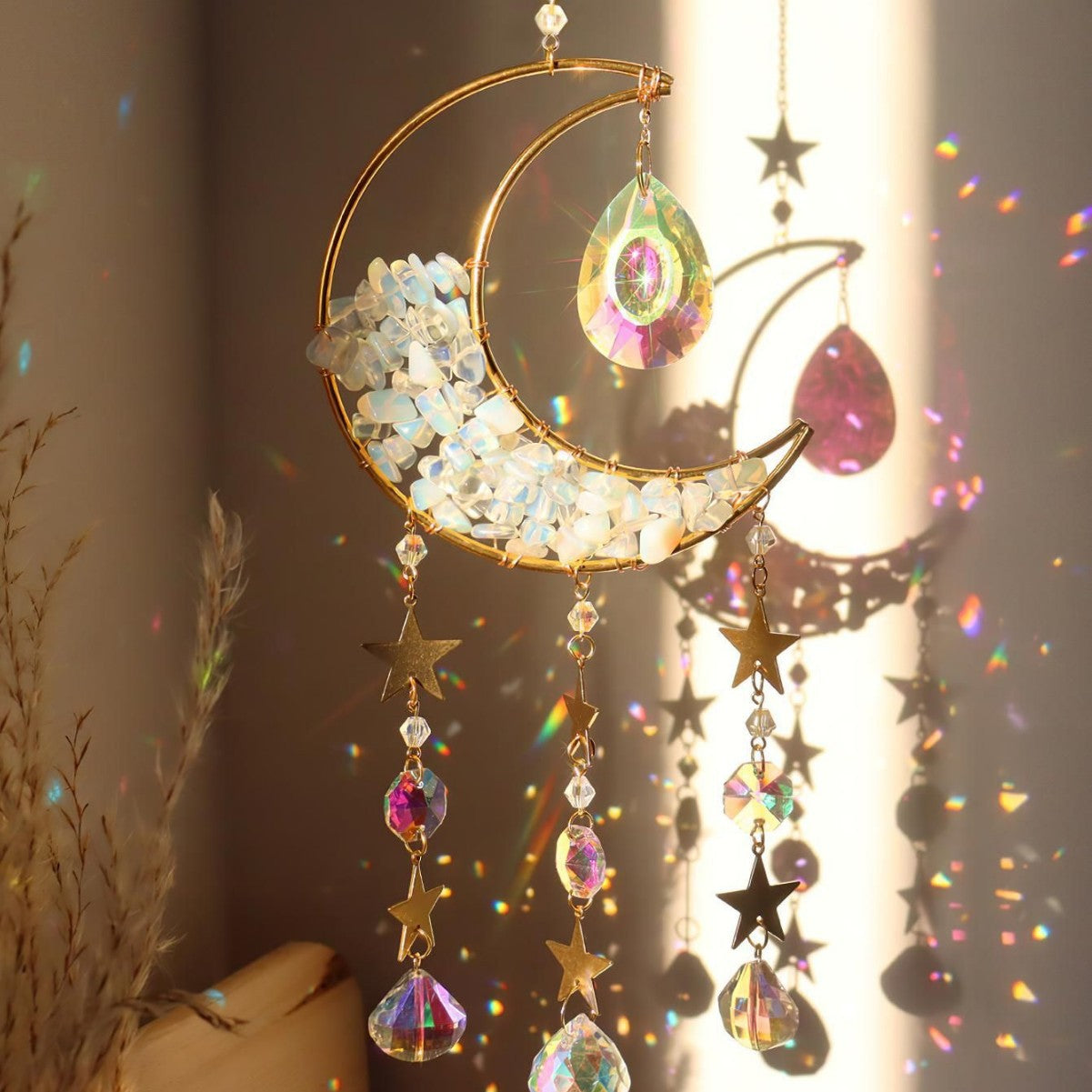 crystal moon pendant