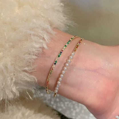 Crystal Pearl Couple Bracelet