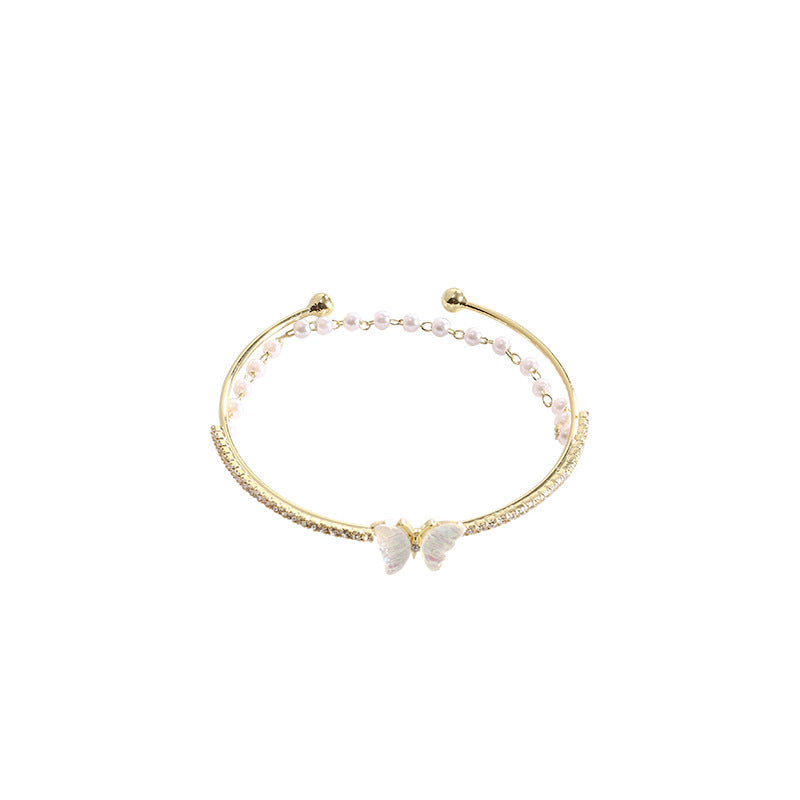 Crystal Pearl Couple Bracelet
