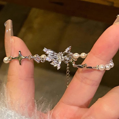 Crystal Pearl Couple Bracelet