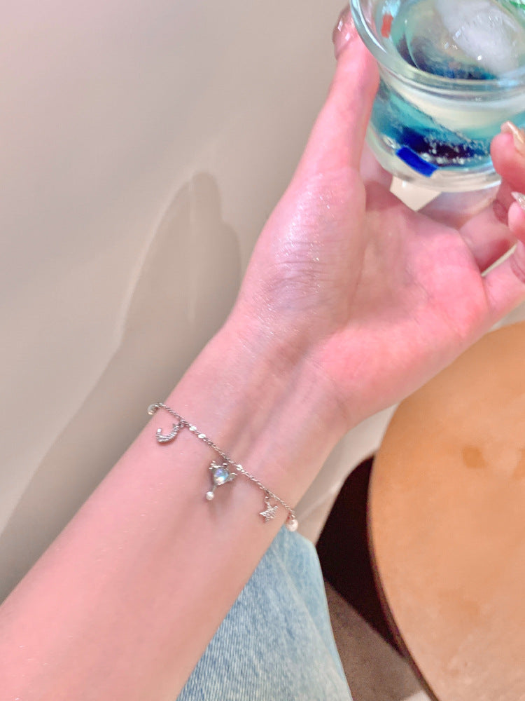 Crystal Pearl Couple Bracelet
