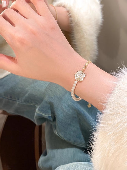 Crystal Pearl Couple Bracelet