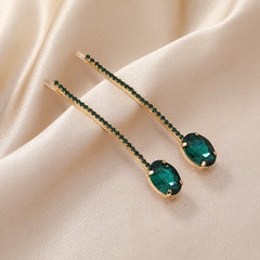 Round Crystal clip Black single