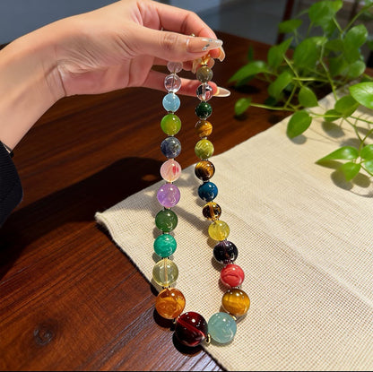 Crystal round-bead necklace
