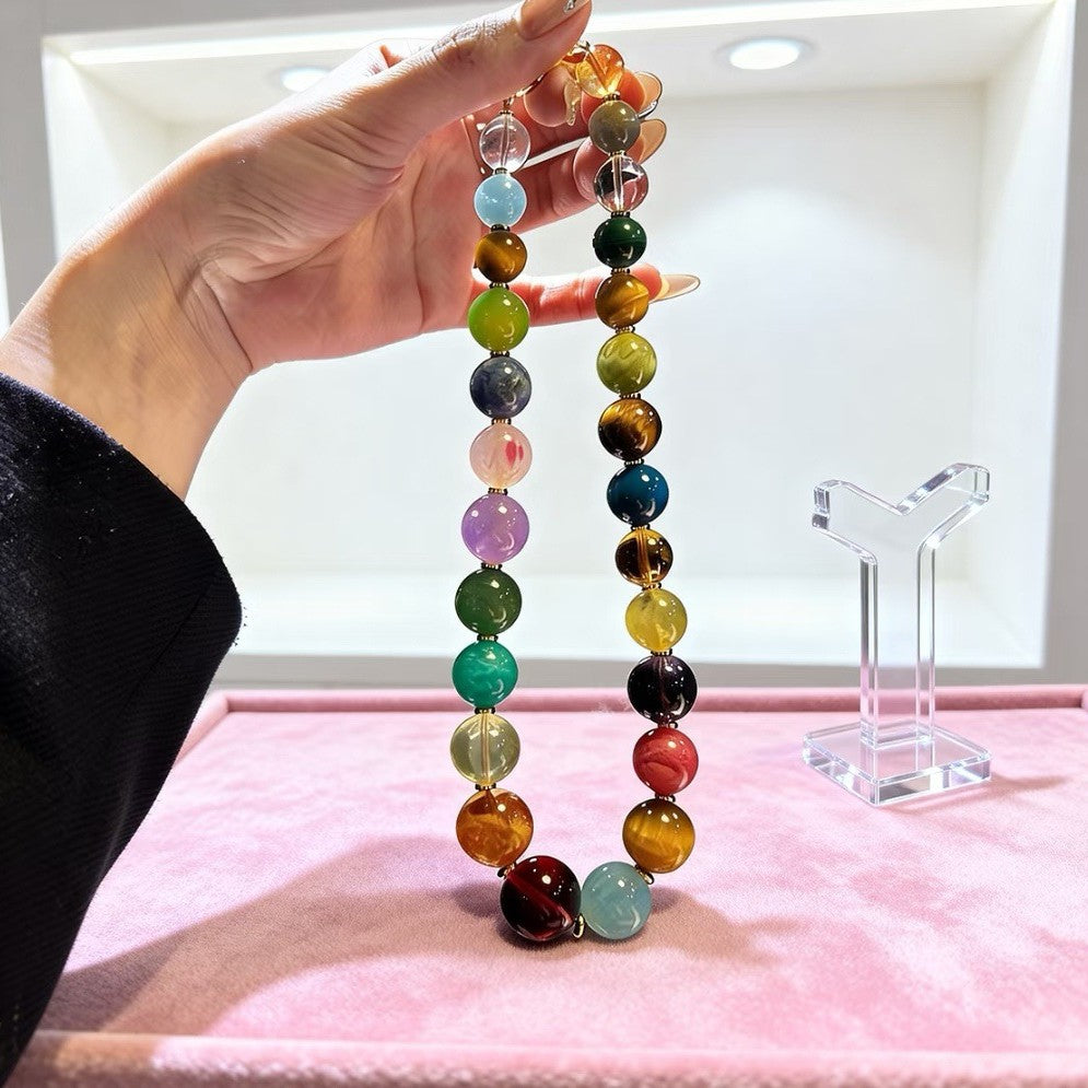 Crystal round-bead necklace