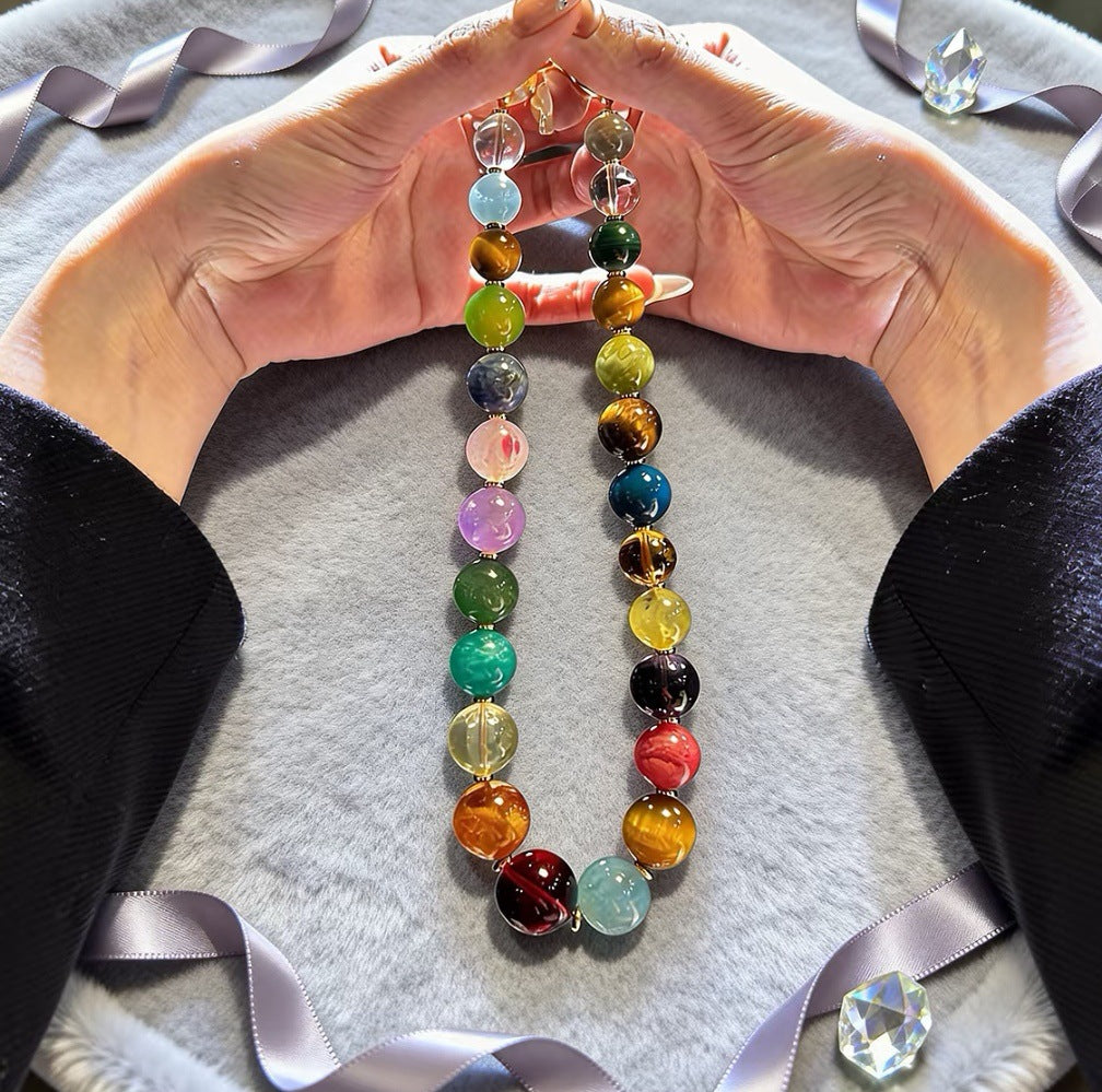 Crystal round-bead necklace