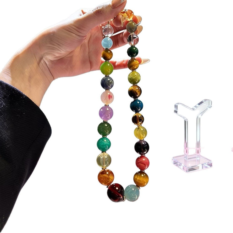 Crystal round-bead necklace