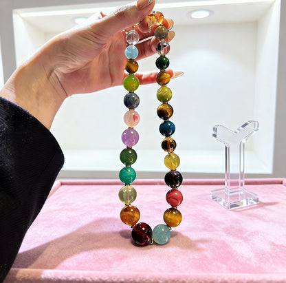 Crystal round-bead necklace