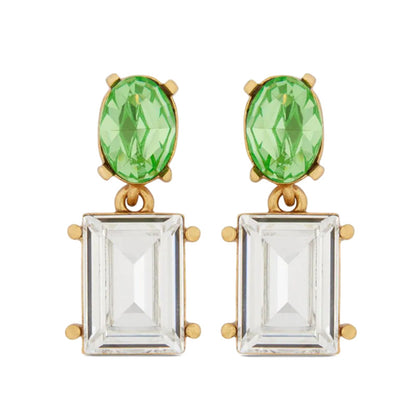Crystal silver needle earrings