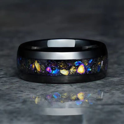 Crystal stainless steel ring