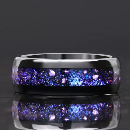 Crystal stainless steel ring