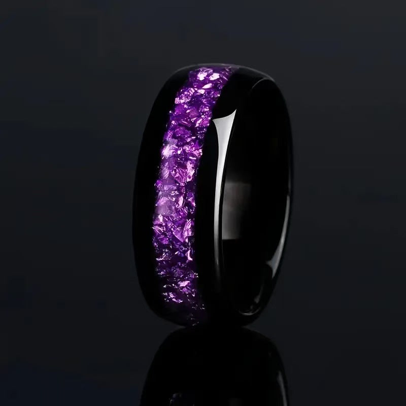 Crystal stainless steel ring