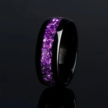 Crystal stainless steel ring