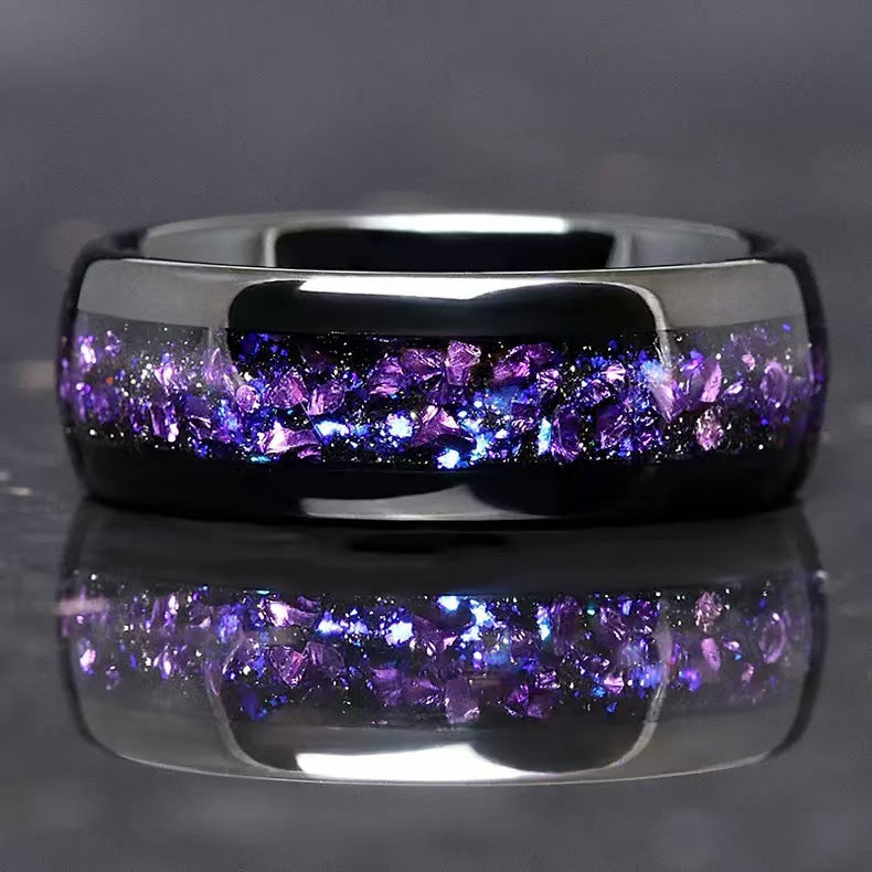 Crystal stainless steel ring