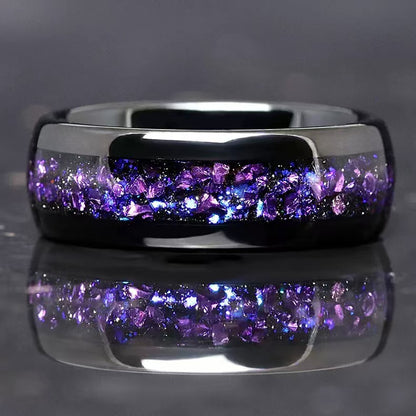 Crystal stainless steel ring