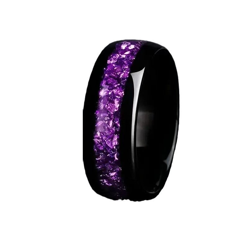 Crystal stainless steel ring