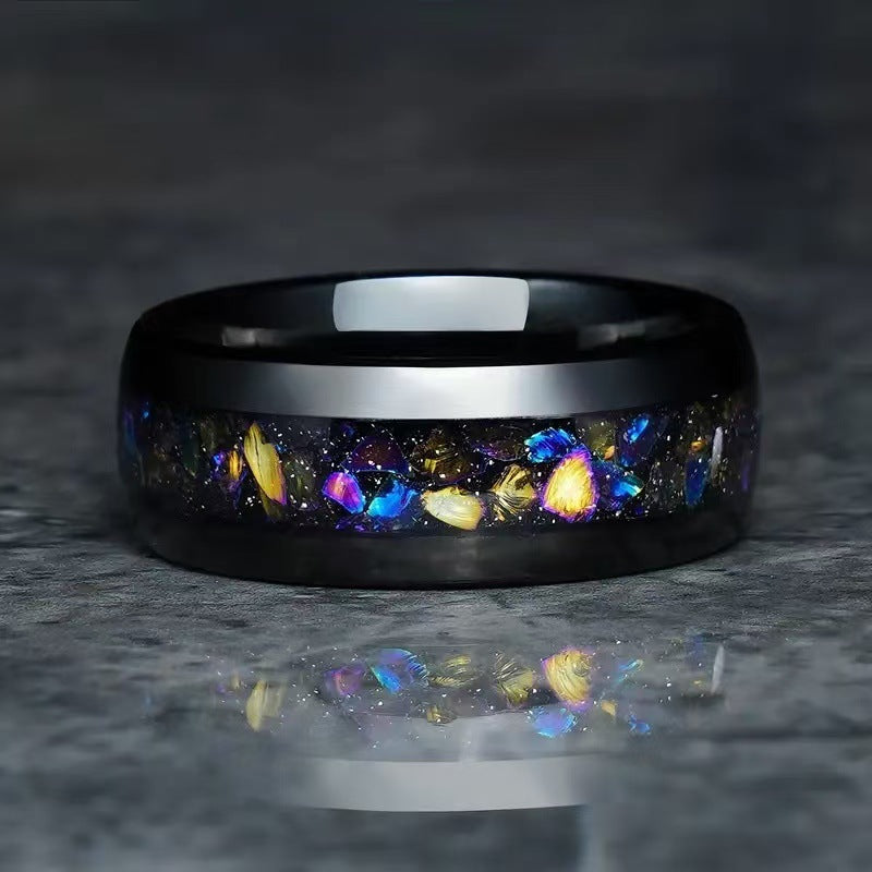 Crystal stainless steel ring