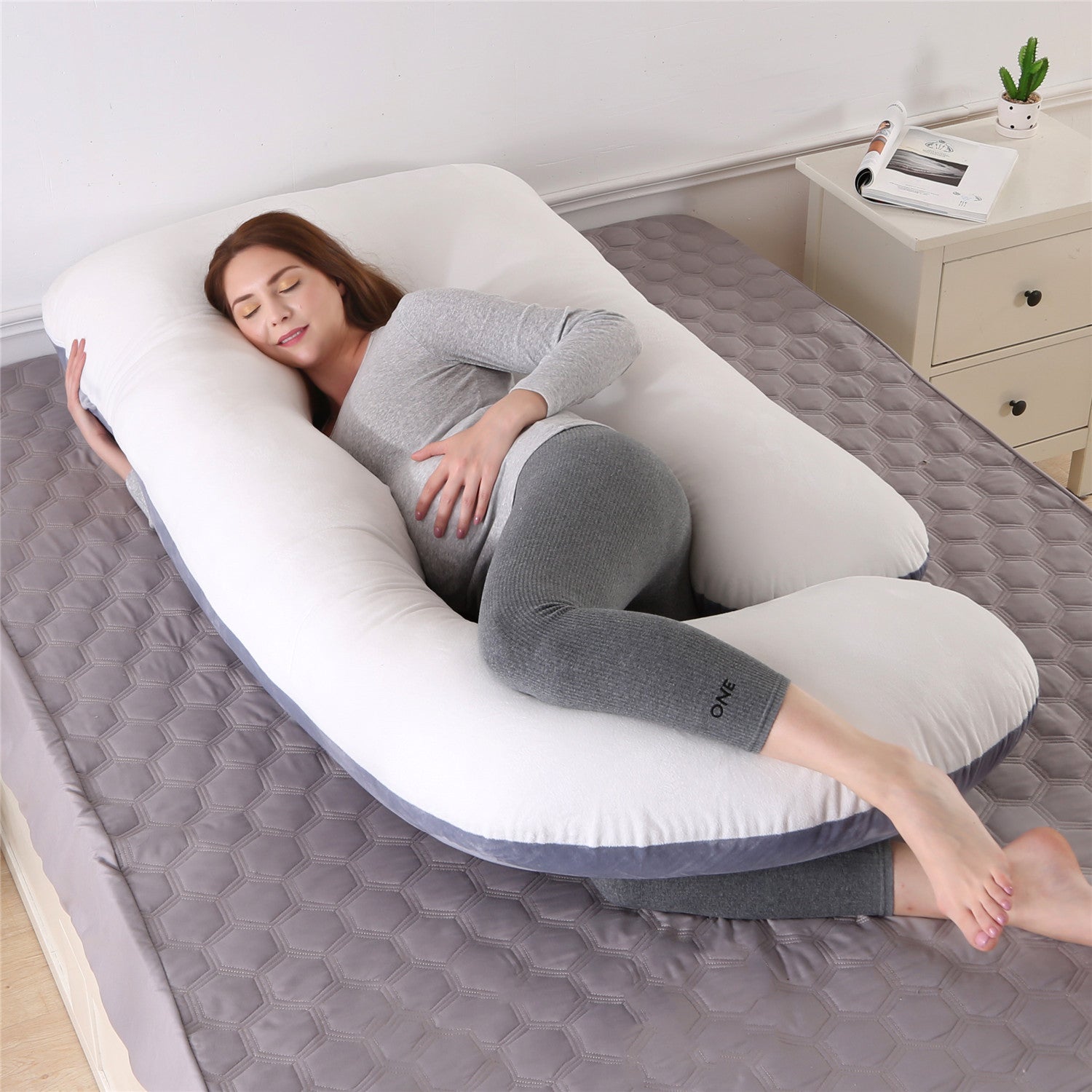 Crystal velvet G-shaped support pillow for waist