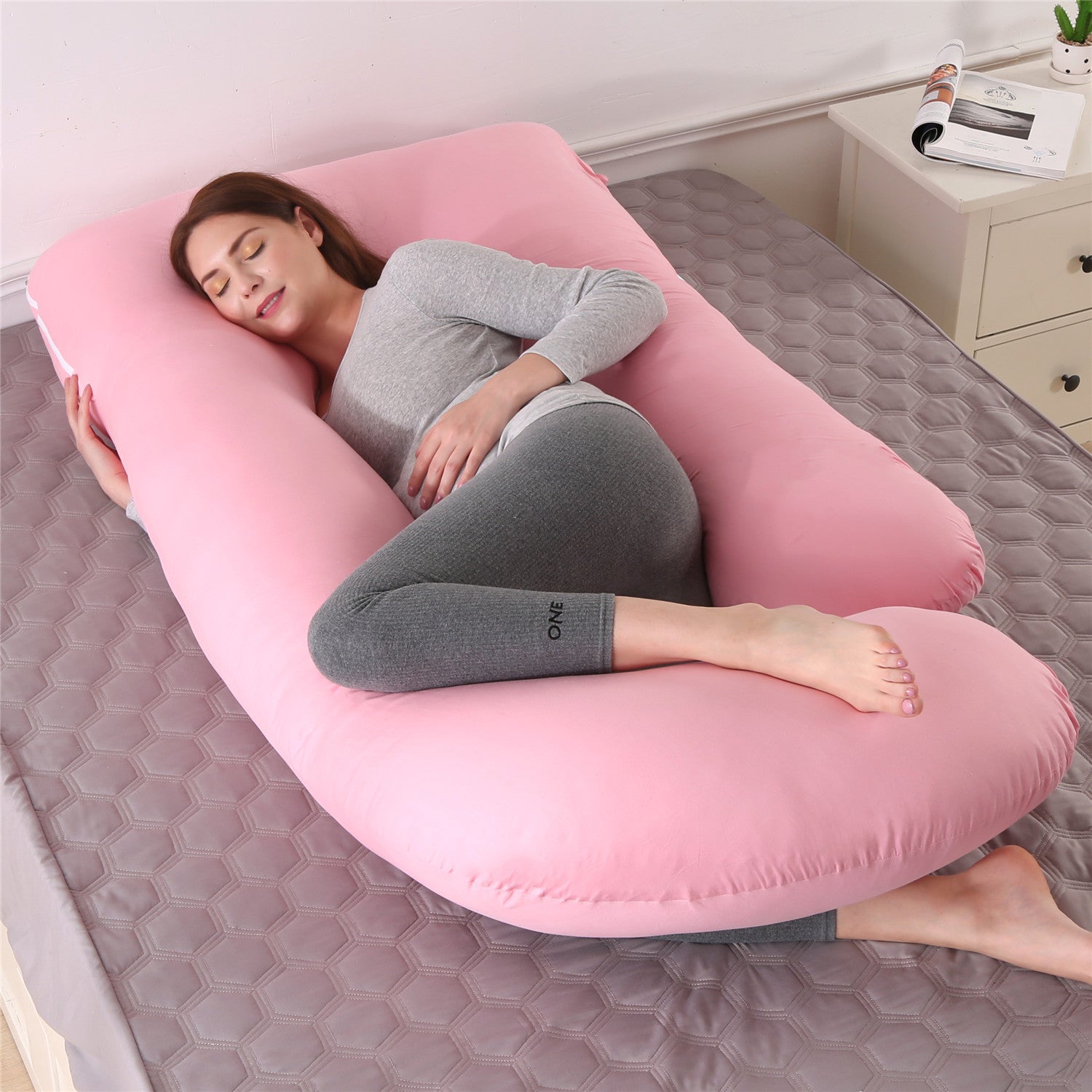 Crystal velvet G-shaped support pillow for waist