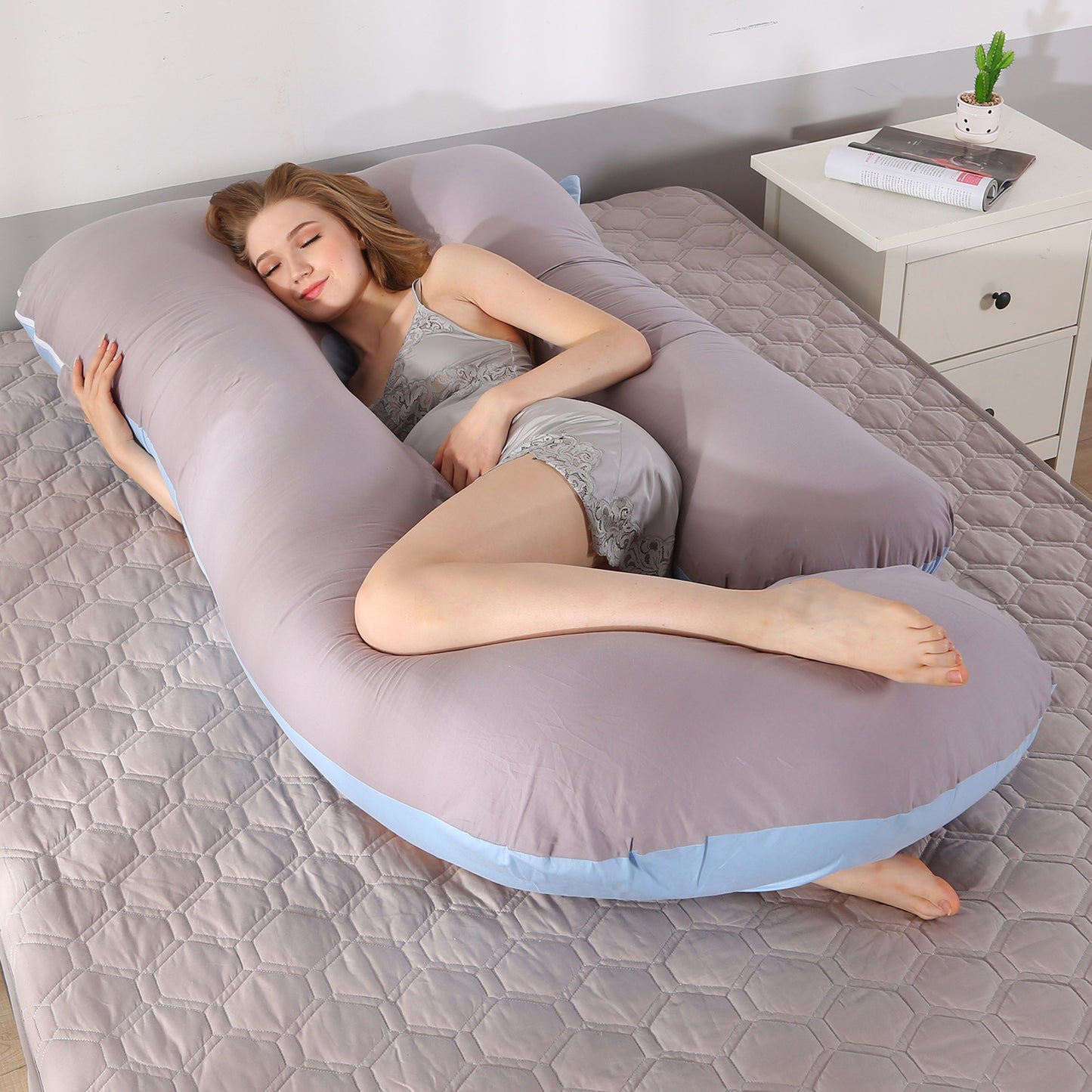 Crystal velvet G-shaped support pillow for waist